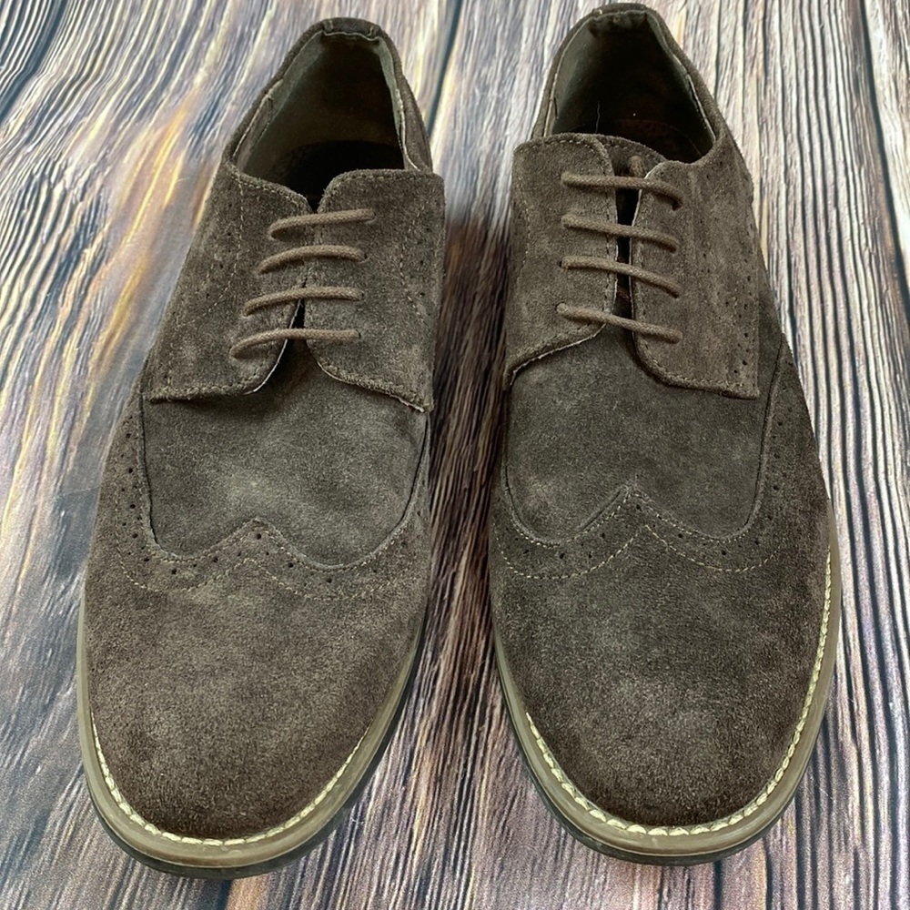 Bruno Marc Men's Urban Suede Brown Leather Lace Up Oxfords Shoes - Size 10